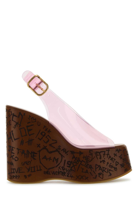 Розовые клиновидные туфли из ПВХ Maxime CHLOE (CHC25U09ZRT) CHLOÉ Розовые клиновидные туфли из ПВХ Maxime CHLOE (CHC25U09ZRT) CHLOÉ