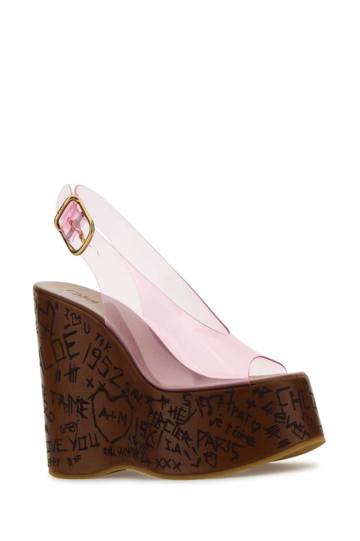Розовые клиновидные туфли из ПВХ Maxime CHLOE (CHC25U09ZRT) CHLOÉ Розовые клиновидные туфли из ПВХ Maxime CHLOE (CHC25U09ZRT) CHLOÉ