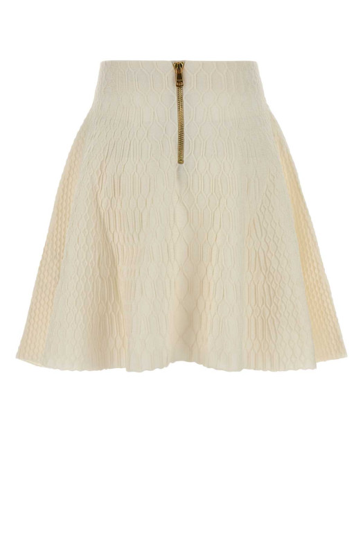 Ivory knit skirt BALMAIN (FF0LB923KJ03)