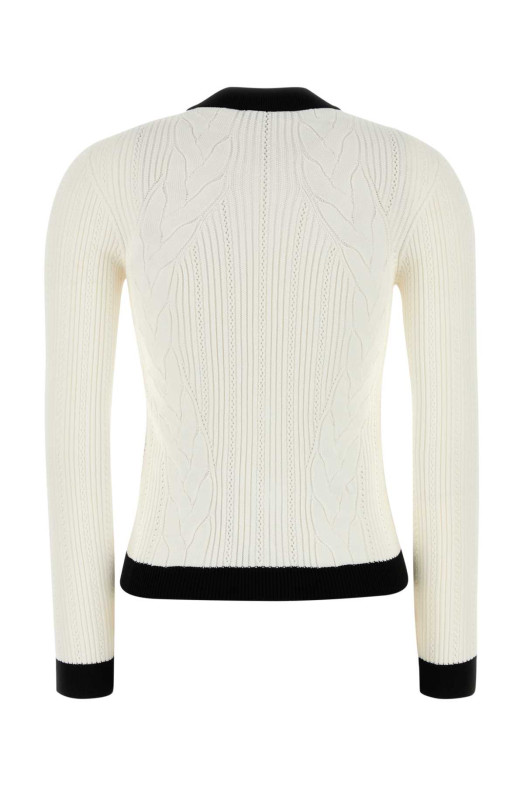 Белый кардиган из вискозной смеси BALMAIN (FF1KL191KI64) Белый кардиган из вискозной смеси BALMAIN (FF1KL191KI64)