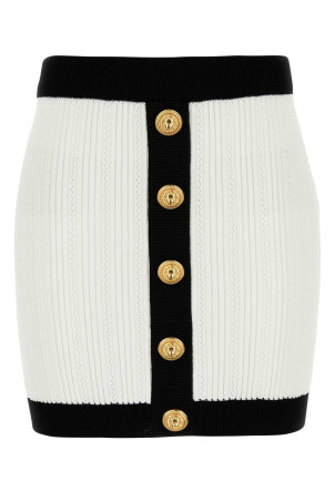 Біла міні-спідниця з віскозної суміші BALMAIN (FF1LB039KI64) Біла міні-спідниця з віскозної суміші BALMAIN (FF1LB039KI64)