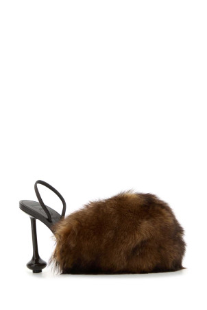 Туфли Toy на каблуке с меховой отделкой, многоцветные, коричневые LOEWE (L814462X04) Туфли Toy на каблуке с меховой отделкой, многоцветные, коричневые LOEWE (L814462X04)