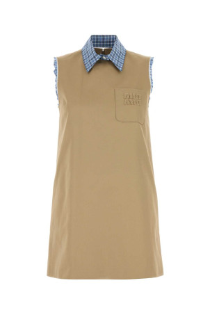 Beige cotton dress MIU MIU (MF5689SOOO1UPX) Beige cotton dress MIU MIU (MF5689SOOO1UPX)