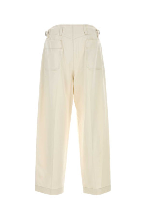 Хлопковые брюки цвета слоновой кости LEMAIRE (PA1194LF1365)
