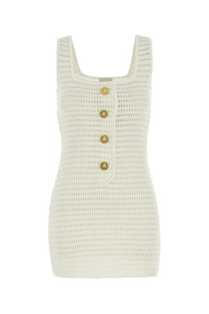 Біле міні-плаття, виготовлене гачком Біле LE KASHA (SIFLAQ) Біле міні-плаття, виготовлене гачком Біле LE KASHA (SIFLAQ)