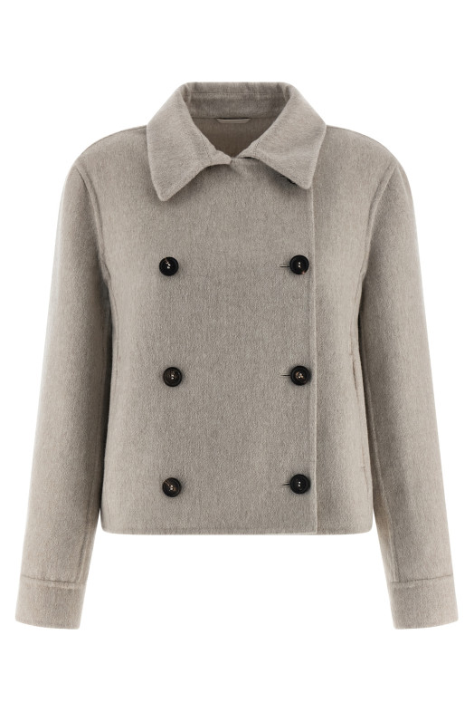 Кашемировое пальто Серое BRUNELLO CUCINELLI MD5037424C063