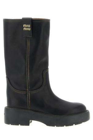 Шкіряні черевики Чорні MIU MIU 5U270EF0555ODF0002 Шкіряні черевики Чорні MIU MIU 5U270EF0555ODF0002