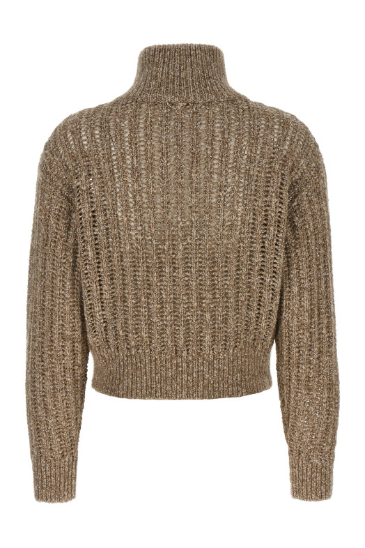 'Rustic Dazzling Net' cardigan Beige