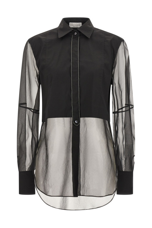 Двошарова сорочка Чорна BRUNELLO CUCINELLI MP091MQ406C101