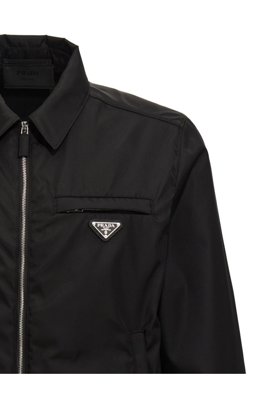 Re-Nylon logo jacket Black Re-Nylon logo jacket Black