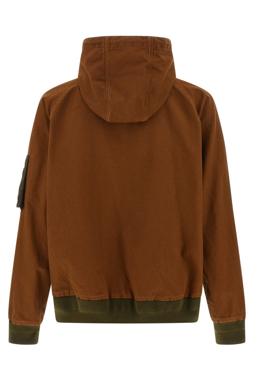 Sacai x Carhartt Wip capsule hooded bomber jacket Brown