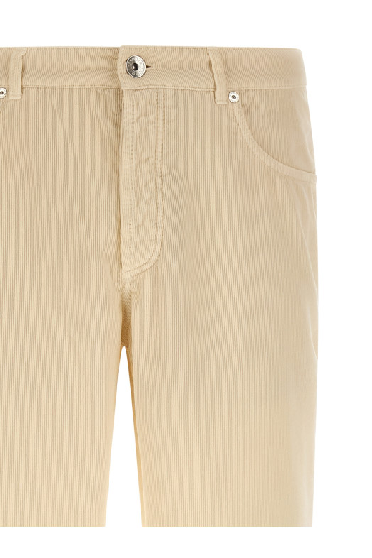Corduroy pants White