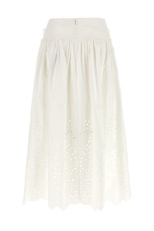 Юбка «White Cotton Embroidered Midi» Белая SS25137MSKWWHITE Юбка «White Cotton Embroidered Midi» Белая SS25137MSKWWHITE