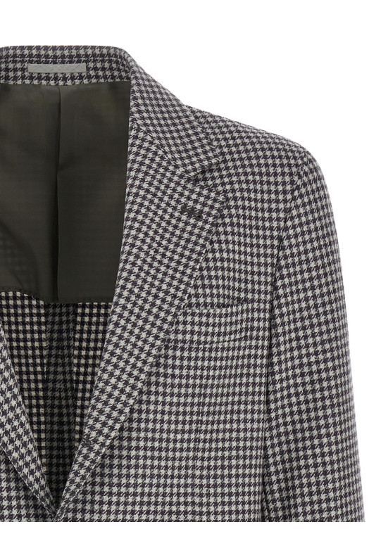 Блейзер у клітинку Сірий BRUNELLO CUCINELLI MV4137BTDC012