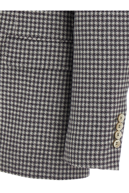 Блейзер у клітинку Сірий BRUNELLO CUCINELLI MV4137BTDC012