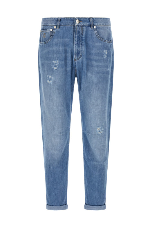 Поношенные джинсы BLUE BRUNELLO CUCINELLI ME645X2340C1470