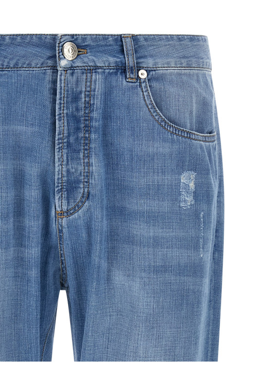 Поношенные джинсы BLUE BRUNELLO CUCINELLI ME645X2340C1470