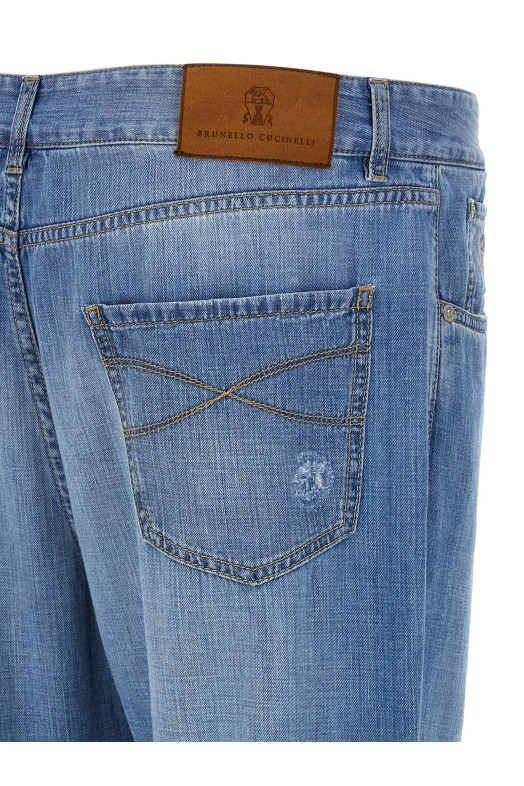 Поношенные джинсы BLUE BRUNELLO CUCINELLI ME645X2340C1470