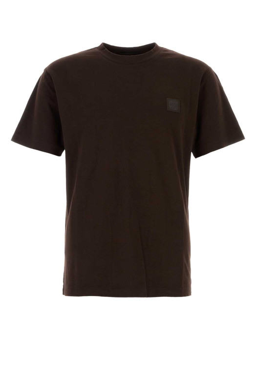 Коричневая хлопковая футболка STONE ISLAND (210003411) Коричневая хлопковая футболка STONE ISLAND (210003411)