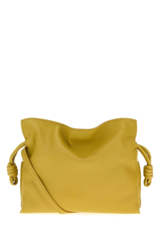 Міні-клатч Flamenco з напущеної шкіри кольору гірчиці LOEWE (A411FC2XA6)