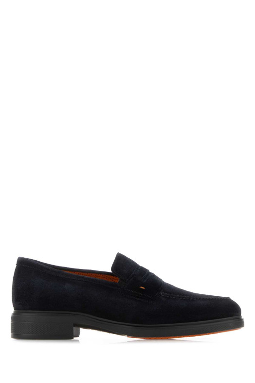 Лоферы Easy из замши цвета «полуночный синий» SANTONI (MGEO18964NEAXGEX) Лоферы Easy из замши цвета «полуночный синий» SANTONI (MGEO18964NEAXGEX)