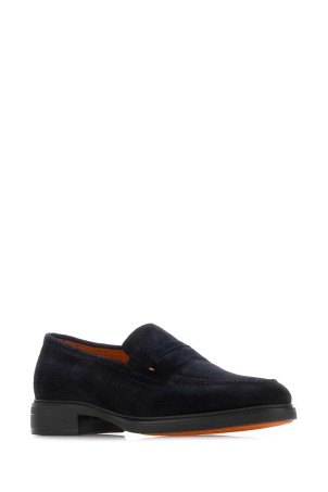 Лоферы Easy из замши цвета «полуночный синий» SANTONI (MGEO18964NEAXGEX) Лоферы Easy из замши цвета «полуночный синий» SANTONI (MGEO18964NEAXGEX)