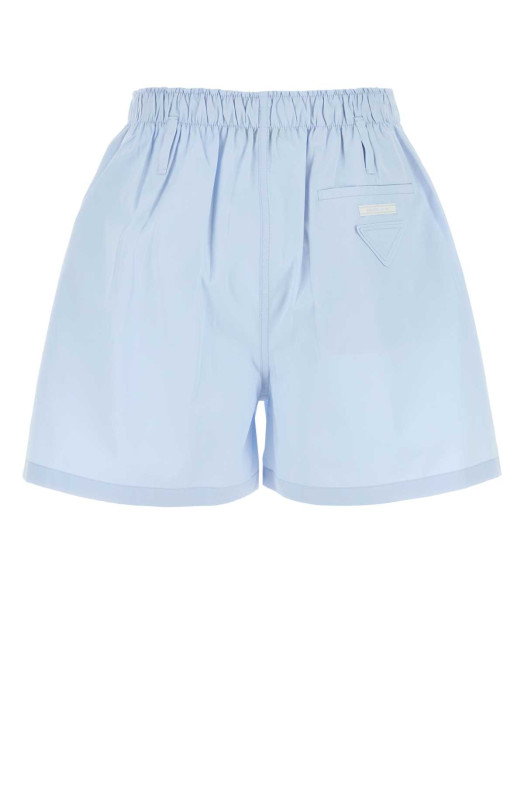 Pastel light blue poplin shorts PRADA (P252JSOOO1XV2)