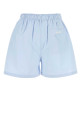 Pastel light blue poplin shorts PRADA (P252JSOOO1XV2)