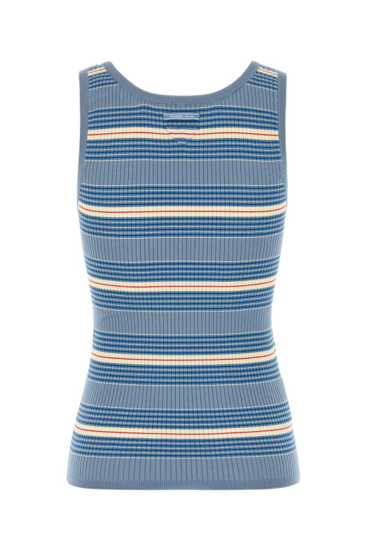 Вишита майка з еластичної бавовняної суміші PRADA (P29B83SOOO17KJ)