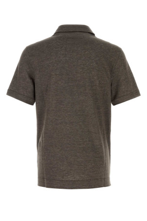 Brown linen polo shirt ZEGNA (RUF352A9F743) Brown linen polo shirt ZEGNA (RUF352A9F743)