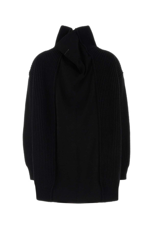 Черный кардиган оверсайз из шерстяной смеси MM6 MAISON MARGIELA (S62AN0158M13192) Черный кардиган оверсайз из шерстяной смеси MM6 MAISON MARGIELA (S62AN0158M13192)