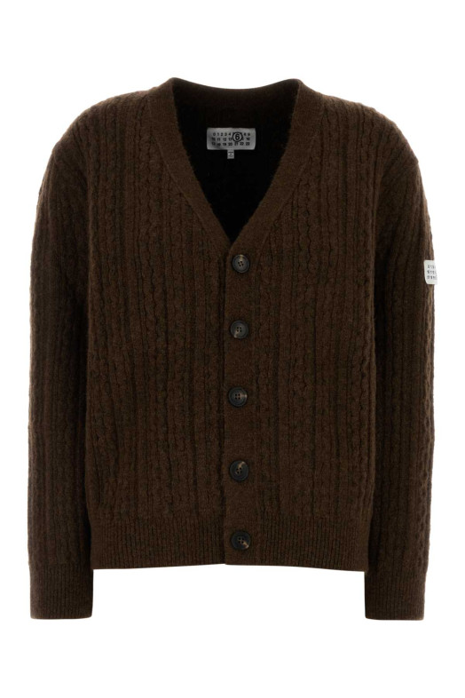 Коричневый кардиган из эластичной шерстяной смеси MM6 MAISON MARGIELA (S62HP0039M13195) Коричневый кардиган из эластичной шерстяной смеси MM6 MAISON MARGIELA (S62HP0039M13195)