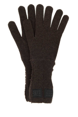Dark brown wool blend gloves MM6 MAISON MARGIELA (S62TS0078M13198) Dark brown wool blend gloves MM6 MAISON MARGIELA (S62TS0078M13198)