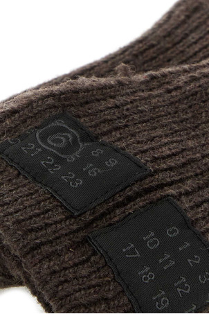 Dark brown wool blend gloves MM6 MAISON MARGIELA (S62TS0078M13198) Dark brown wool blend gloves MM6 MAISON MARGIELA (S62TS0078M13198)