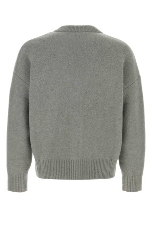 Grey wool blend cardigan AMI (UKC365KN0135) Grey wool blend cardigan AMI (UKC365KN0135)