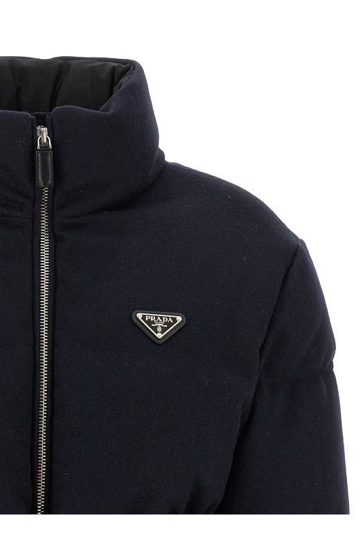 Belt wool down jacket Blue Belt wool down jacket Blue