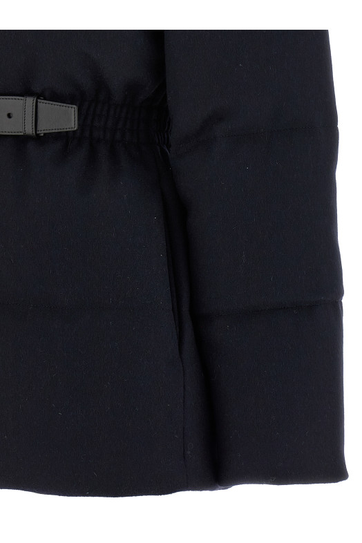 Belt wool down jacket Blue Belt wool down jacket Blue