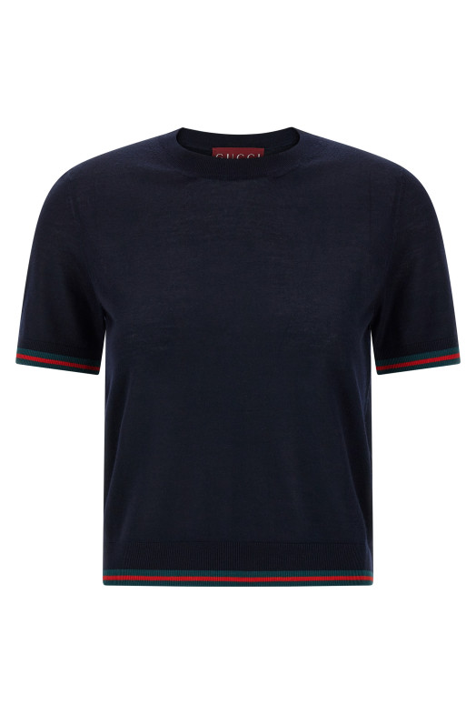 Кашемірова футболка Синя GUCCI 820687XKELW4027