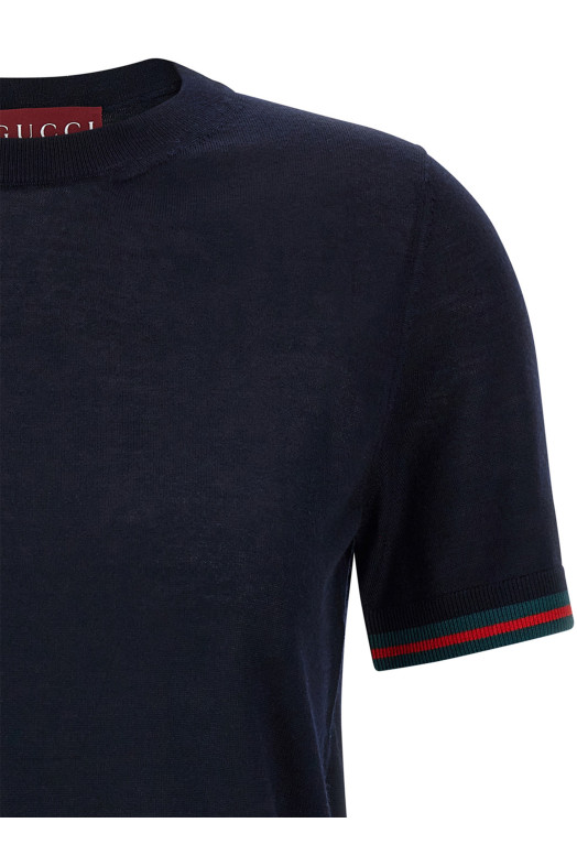 Кашемірова футболка Синя GUCCI 820687XKELW4027