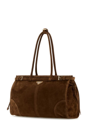 Коричнева замшева сумка через плече PRADA (1BA433VMOO2C4S)
