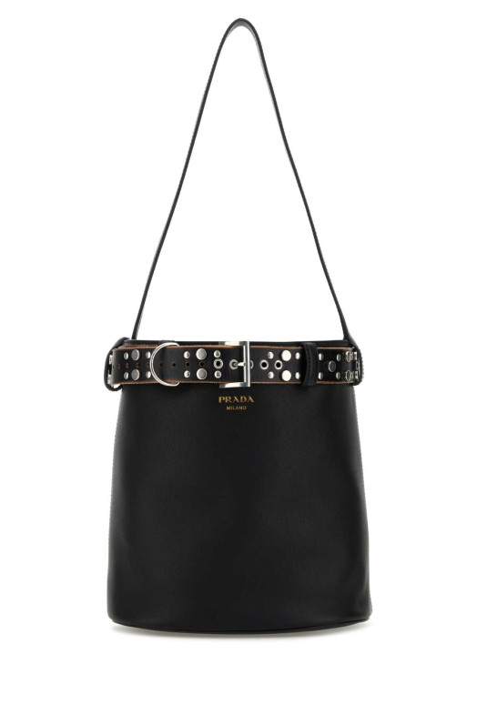 Black leather Prada Buckle buckle bag Black PRADA (1BE085VSBB2HIE)