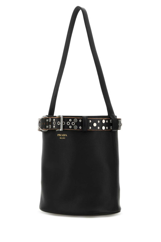 Black leather Prada Buckle buckle bag Black PRADA (1BE085VSBB2HIE)