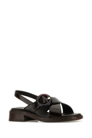 Коричневі шкіряні сандалі PRADA (1X962NF035P39) Коричневі шкіряні сандалі PRADA (1X962NF035P39)