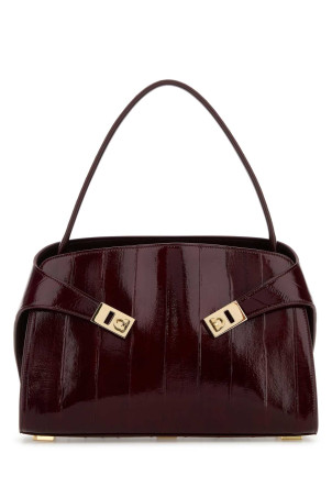 Середня м'яка сумка через плече з бордової шкіри SALVATORE FERRAGAMO (219816787853)