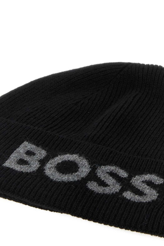 Black wool blend Elios beanie hat BOSS (50548777) Black wool blend Elios beanie hat BOSS (50548777)