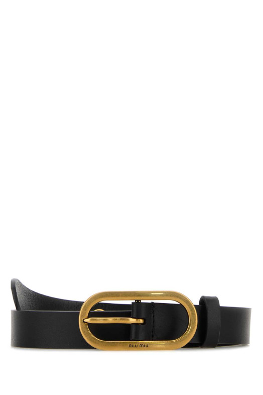 Черный кожаный ремень Black MIU MIU (5CC6992HIL) Черный кожаный ремень Black MIU MIU (5CC6992HIL)