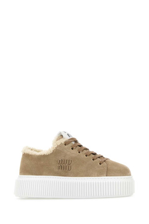 Beige suede sneakers MIU MIU (5E389EFZF05Z0G) Beige suede sneakers MIU MIU (5E389EFZF05Z0G)