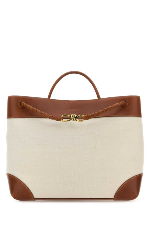 Двухцветная сумка Andiamo из канваса и кожи BOTTEGA VENETA (786194V42E1) Двухцветная сумка Andiamo из канваса и кожи BOTTEGA VENETA (786194V42E1)