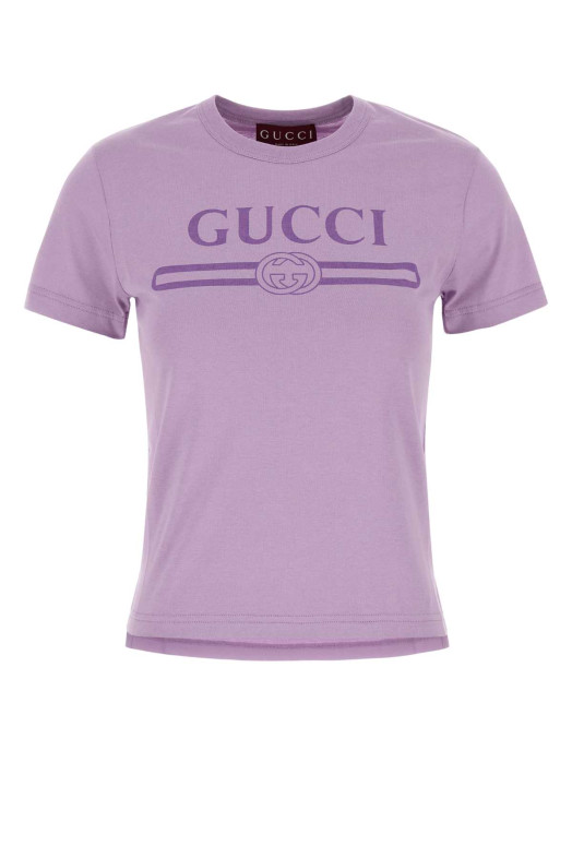 Lilac cotton t-shirt GUCCI (805285XJG5U) Lilac cotton t-shirt GUCCI (805285XJG5U)