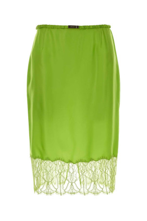 Fluo green satin skirt GUCCI (846202ZATKE) Fluo green satin skirt GUCCI (846202ZATKE)